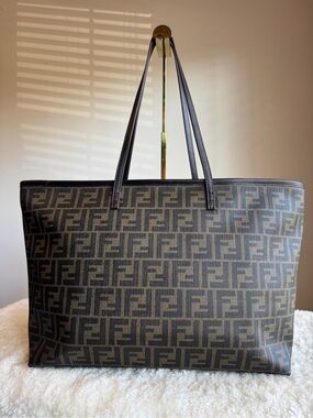 Fendi Reversible Zucca Monogram Tote Bag in Brown